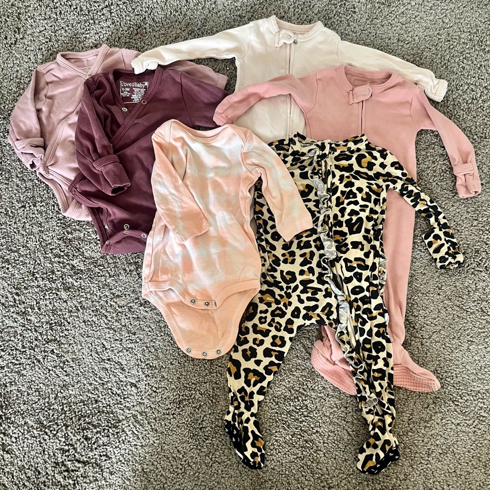 0-3 months baby girl clothing bundle